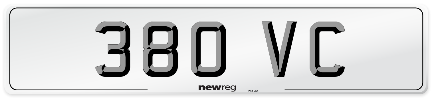 380 VC Number Plate from New Reg